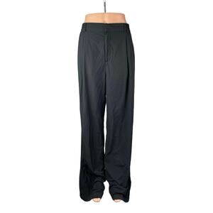 Gap Fit Women's Black Pleated High Rise Palazzo Wide Leg Trousers Dress Pants MT
